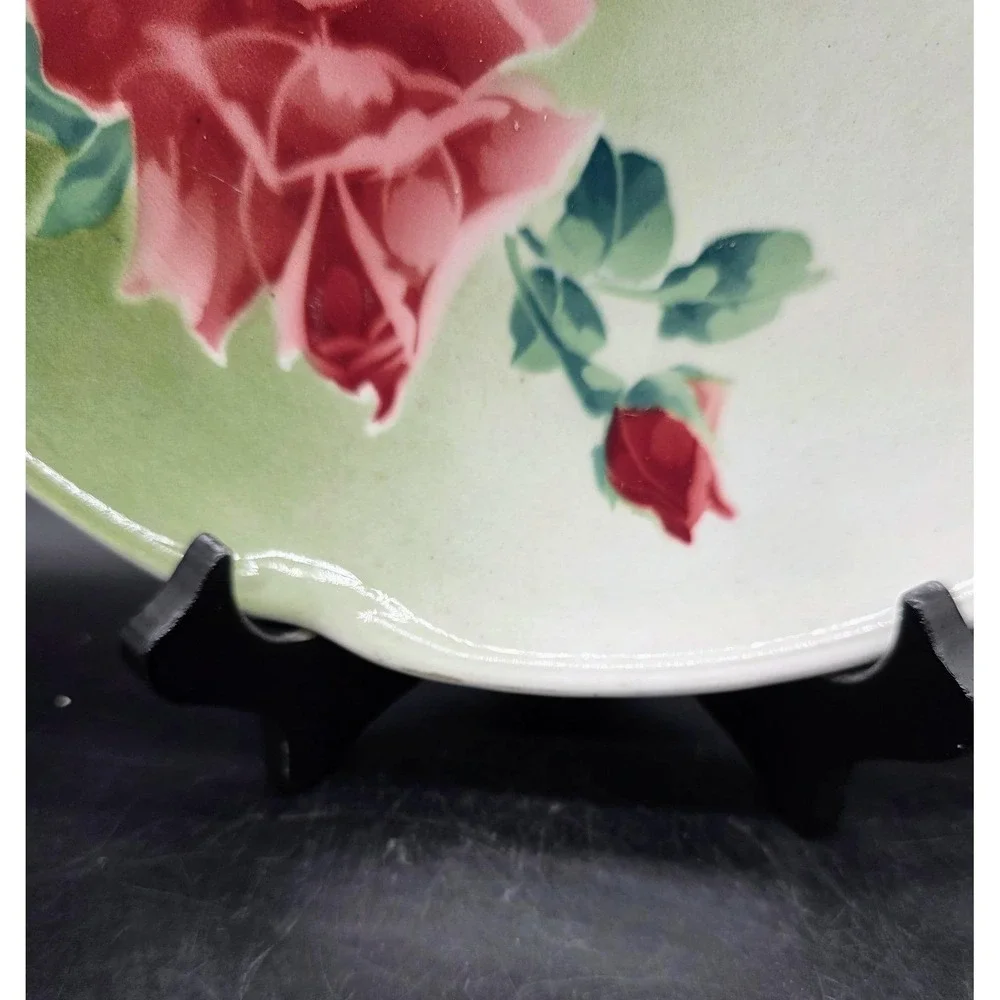 Antique K & G Luneville Les Roses Charger- Hanging Wall Plate 10